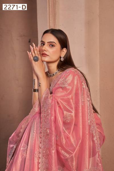 JAYSHREE 2271 COLOUR'S 2271A TO 2271D DESIGNER NET SAREE WHOLESALER IN INDIA